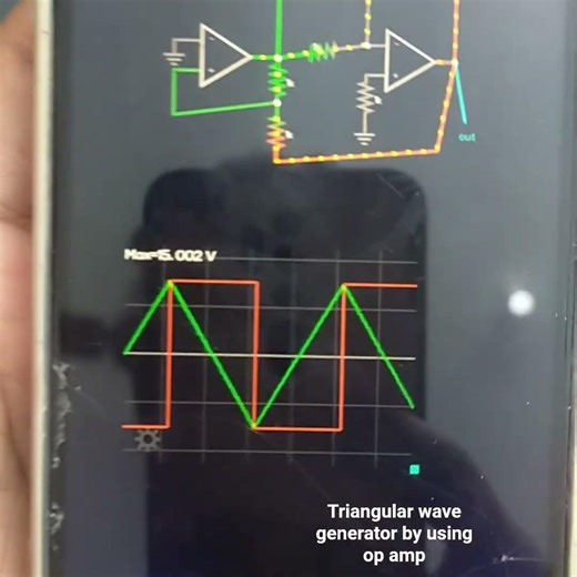 Triangular wave generator by using ideal op amp#op-amp#electronic