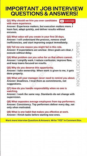 9 Most Important Job Interview Questions and Answers