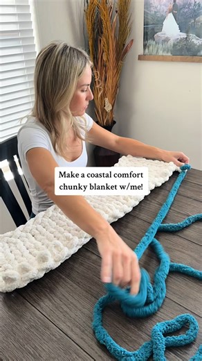 Hand Knit Chenille Blanket Tutorial for Fall Decor