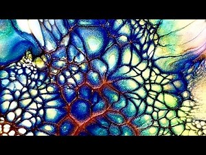 (8) Sheleeart bloom technique/Fluid Art/アクリルポーリング フルイドアート ブルームテクニック/Eコース日本語字幕💙✨