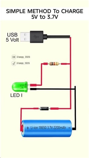 USB Port Charging 3.7 Volt Battery #battery #shorts