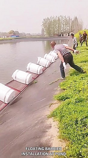 1.6M views · 3.1K reactions | Floating Barrier Installation at Pond #PondWork #WaterProtection #BarrierSetup | Deepa Devi | Facebook