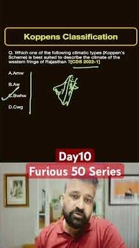 Furious 50 | Day 10| Köppen’s Climate Classification in 3 Minutes | CDS, NDA & CAPF Geography