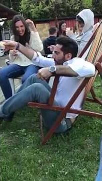 Man Sits In Chair And Chair Breaks