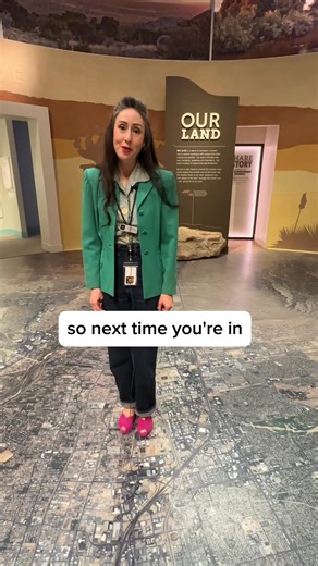 Find Yourself on the Map! Hi, I’m Dr. Alicia Romero, Curator of History at the Albuquerque Museum. I’m standing in our permanent history exhibition, Only in Albuquerque, right on top of one of our most popular features—a giant map of Albuquerque. It’s a favorite for both kids and adults! When you visit, see if you can spot where you live or where you are in relation to the Rio Grande, the Sandia Mountains, or the volcanoes on the west side. Next time you’re here, come step onto the map and disco