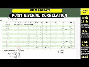 Point Biserial Correlation coefficient | Step-by-Step Guide #correlation #statistics