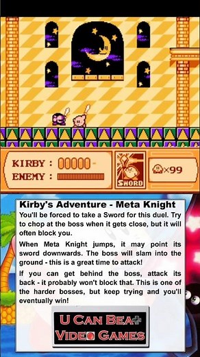 U Can Beat Video Games - Kirby's Adventure - Meta Knight