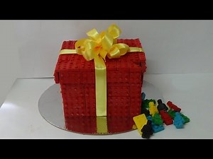 how to make lego present pinata cake