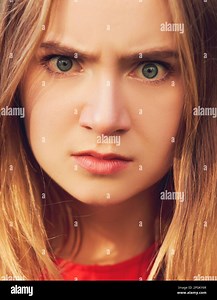 Wtf face. Angry woman Stock Photo - Alamy