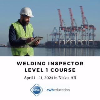 WELDING INSPECTOR LEVEL 1 This classroom course is designed for Welding Inspectors who want to increase their knowledge of metallurgy, inspection and testing techniques. This is your first step to advancing your career and increasing your earning potential. Our upcoming course is running from April 1 - 11, 2024 at our Nisku - CWB Western Office. Register Now: https://ow.ly/eHiy50Qz9XM | CWB Group