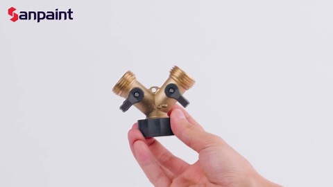 Garden Hose Splitter 2 Way Heavy Duty, Y Connector Brass Garden Hose Adapter, Hose Bib Splitter with 2 Extra Rubber Washers