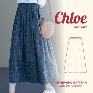 Elastic Waist Maxi Skirt Sewing Pattern: Beginner Friendly (PDF Digital Download) - Etsy