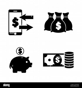 Moneys. Simple Related Vector Icons Set for Video, Mobile Apps, Web Sites, Print Projects and Your Design. Black Flat Illustration on White Background Stock Vector Image & Art - Alamy