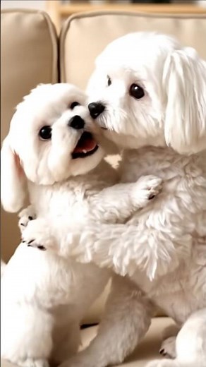 Cute Bichon Frise Puppies Playing on the Couch 🐶✨ | Funny Dog Shorts