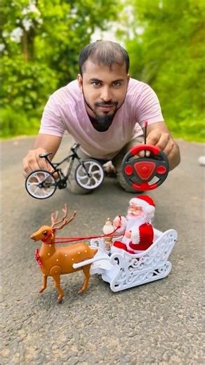 Rc Santa Claus Sleigh And Reindeer 🎁 #shorts