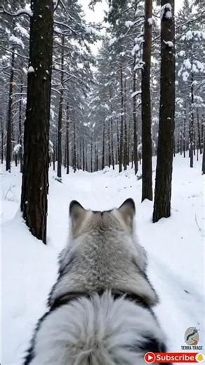 Grey Wolf POV: The High-Speed Snow Slide 🐺💨 #shorts