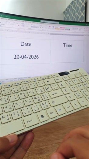 how to insert date & time in excel in one socend