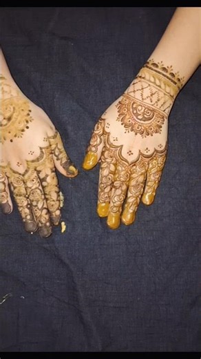 Beautiful Back Hand Mehndi for Beginners🤩☘️🌿🌙#MehndiDesign, #Shorts,