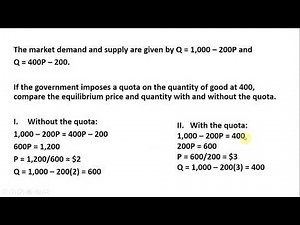 Solving a Supply and Demand Problem with a Government Quota