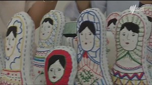 28K views · 601 reactions | This doll collection was made by Syrian refugees in Lebanon. Their design is inspired by the dreams and hopes of those in worn-torn Aleppo. Last week, the UN warned the city faces "total destruction" by Christmas. | SBS News | Facebook