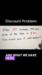 After 20% increase, the new price of the item is $24. How much was it sold before? | Philippine Review Center