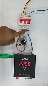 Selector switch and digital voltmeter connection and measuring three phase voltage #electrical #electric #electrician CNC Electric | Learn EEE