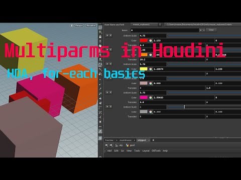 Multiparm in Houdini, HDA and for-each basics tutorial.