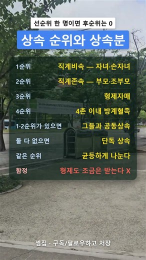 상속 순위 | 형제는 정말 못 받나