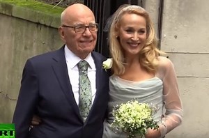 Rupert Murdoch and Jerry Hall celebrated their marriage with a star-studded church wedding in London on Saturday.