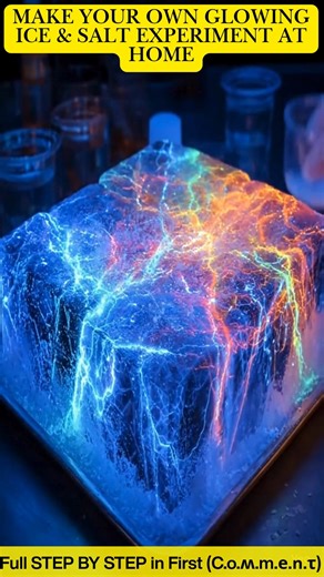 Make Your Own Glowing Ice & Salt Experiment at Home Make science shine with this magical Glowing Ice & Salt Experiment! It’s a stunning mix of art and chemistry that reveals how salt melts ice — with a glowing twist. Perfect for kids, classrooms, or a cool nighttime activity. | Kira Recipes