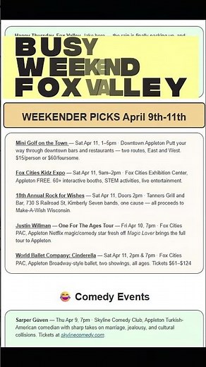 Stacked WEEKEND Fox Valley! #appleton #neenah #oshkosh #menasha #foxvalley #foxcities