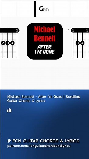 Michael Bennett - After I'm Gone | Scrolling Guitar Chords & Lyrics #music #guitar #musica