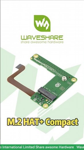 M.2 HAT+ Compact,Official Pi M.2 NVMe Adapter,Single-Lane PCIe 2.0 (500MB/s)#waveshare #raspberrypi5