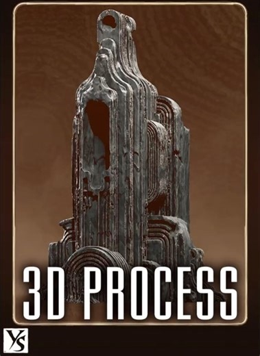 Building an Alien Tomb – 3D Process #3DArt #3DModeling #ConceptArt #GameArt #Shorts #yunisseyfan