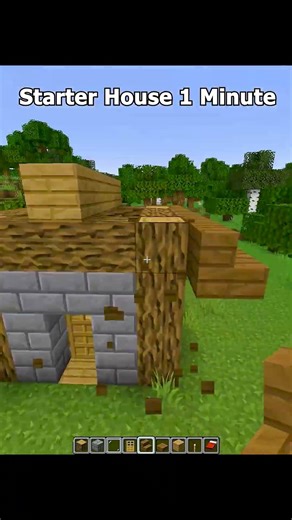 Minecraft Real Starter House in 1 Miinute😱#shorts #minecraft