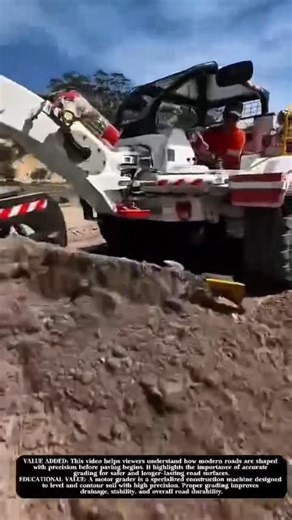 How a Motor Grader Creates Perfectly Smooth Roads! #shorts
