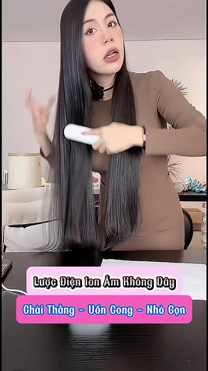 Lược Điện Ion Âm Không Dây - Chải Là Thẳng - Uốn Là Cong.