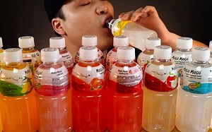 【ddeong-gae】吃播 Mogu Mogu果粒饮料 小时候老喜欢喝这个了QAQ