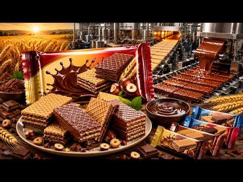 🍪 How Wafer Biscuits Are Made in a Factory | Complete Manufacturing Process