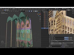 Modular Gothic Cathedral Modeling Blender 2.8x Timelapse Part 3
