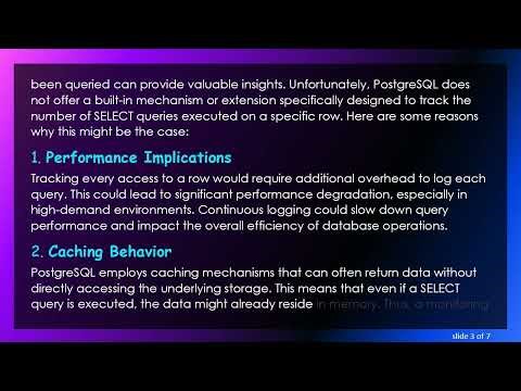 Monitor the Activity of a Table: Understanding Row Access Counts in PostgreSQL