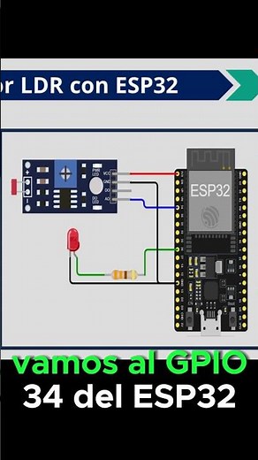 Circuito montado😎 | LED + LDR en tiempo real 💡🌐 #esp32 #arduino #dashboard #iot