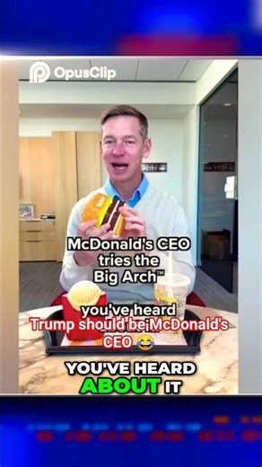 McDonald's Big Arch awkward promo by CEO Chris K #trump #mcdonalds #bigarch #latenightshow #food