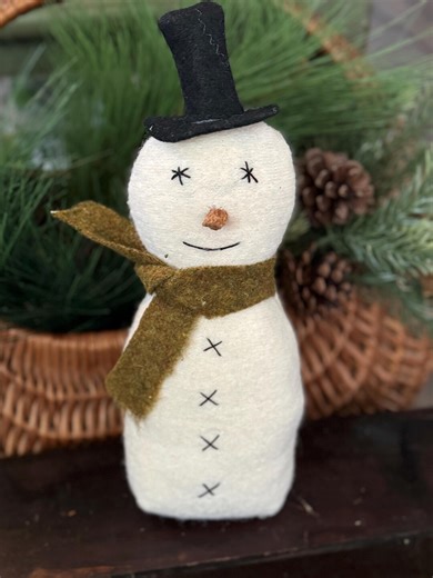 Wool Snowman- Farmhouse Snowman- Primitive Snowman- Handmade Wool Snowman- Christmas- Holiday Decor- Snowman Gift- Wool Snowmen- You Choose - Etsy