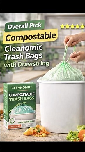 Overall Pick Compostable Trash Bags?! 🗑️ Cleanomic Drawstring Bags Review (Are They Worth It?)