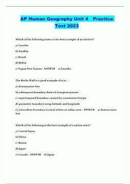Ap Human Geography Unit 4 Practice Test 2023 pdf