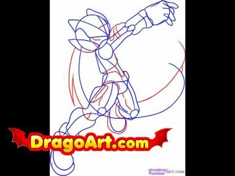 How to draw Mega Man Zero, step by step