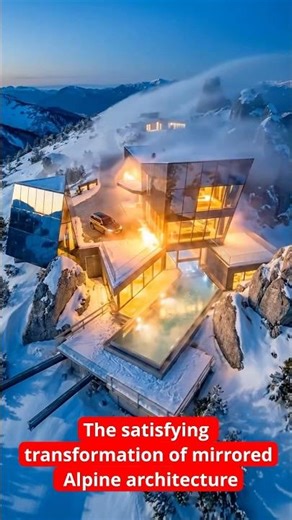 The satisfying transformation of mirrored Alpine architecture #construction #timelapse #architecture