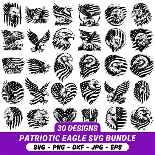Patriotic Eagle USA Flag SVG PNG Bundle, American Bald Eagle Svg, Patriotic Shirt Svg, Usa Patriotic Svg, Freedom 4th of July Cricut Files - Etsy