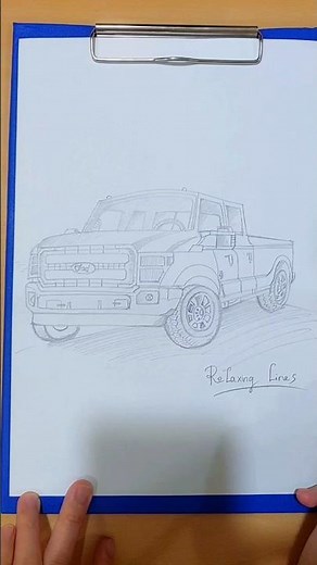 How to Draw a Ford F-150 Truck | Easy Step-by-Step Pencil Drawing #Shorts